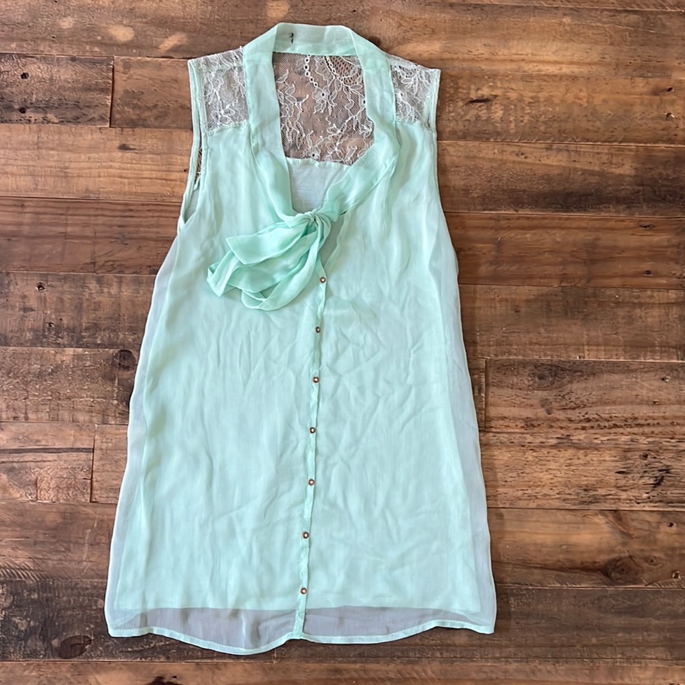 Mint Sleeveless Blouse